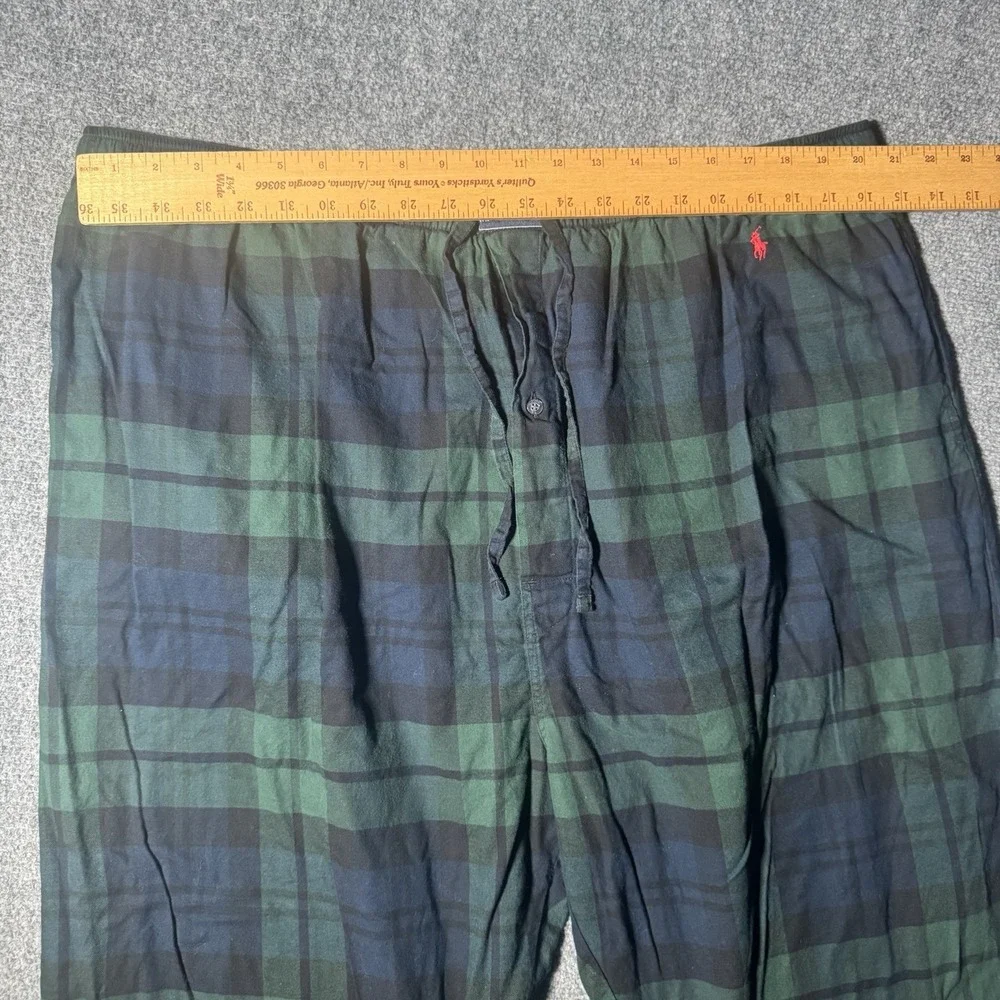Polo Ralph Lauren Pants Mens 2XL Green Plaid Flannel Pajama Sleepwear Lounge